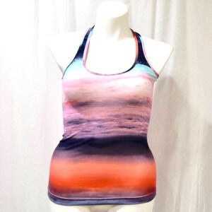 LULULEMON -  colorful tiedye orange, blue, pink, purple athletic top  size M